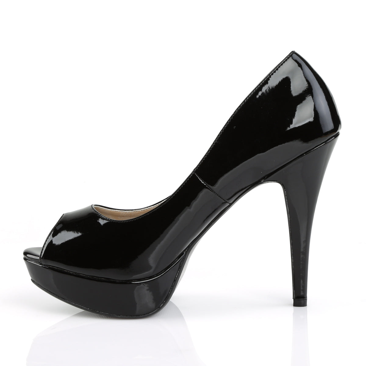 chloe 01 large size ladies heels with pleaser pink label platform blk pat