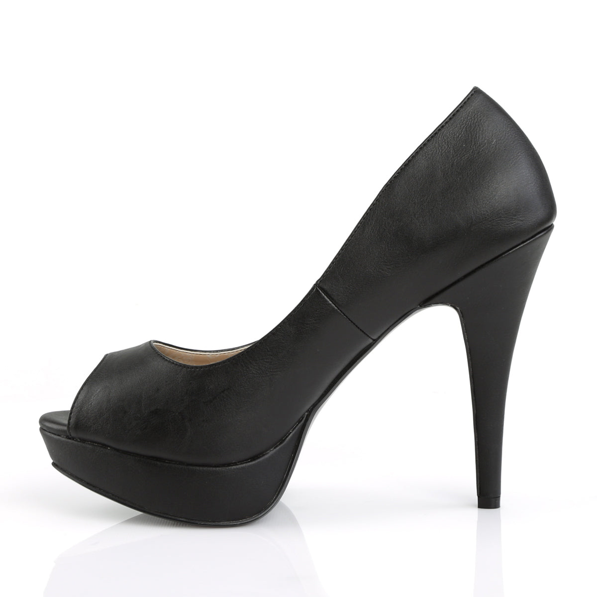 chloe 01 large size ladies heels with pleaser pink label platform blk faux leather