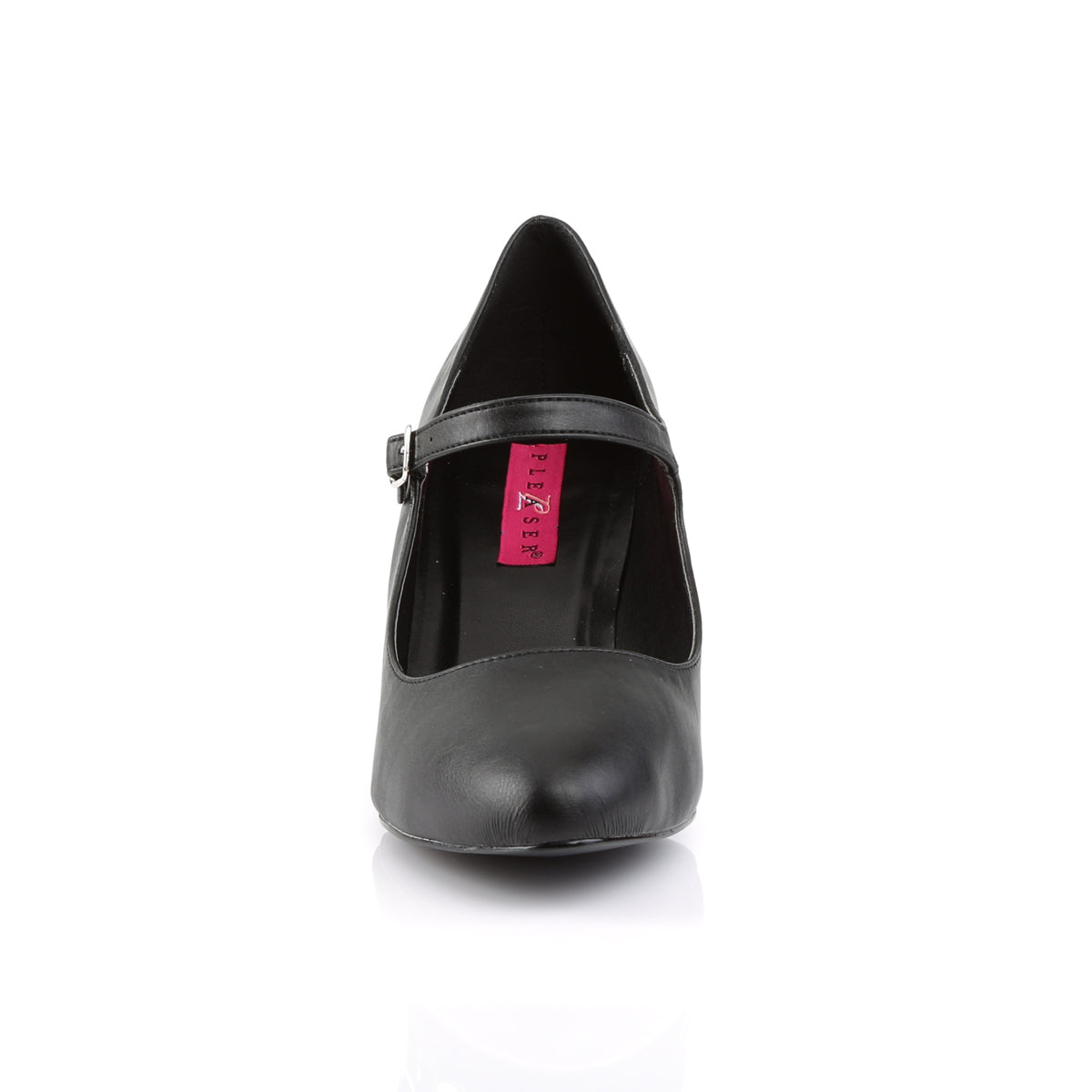 divine 440 large size ladies shoes pleaser heels for men single soles blk faux leather