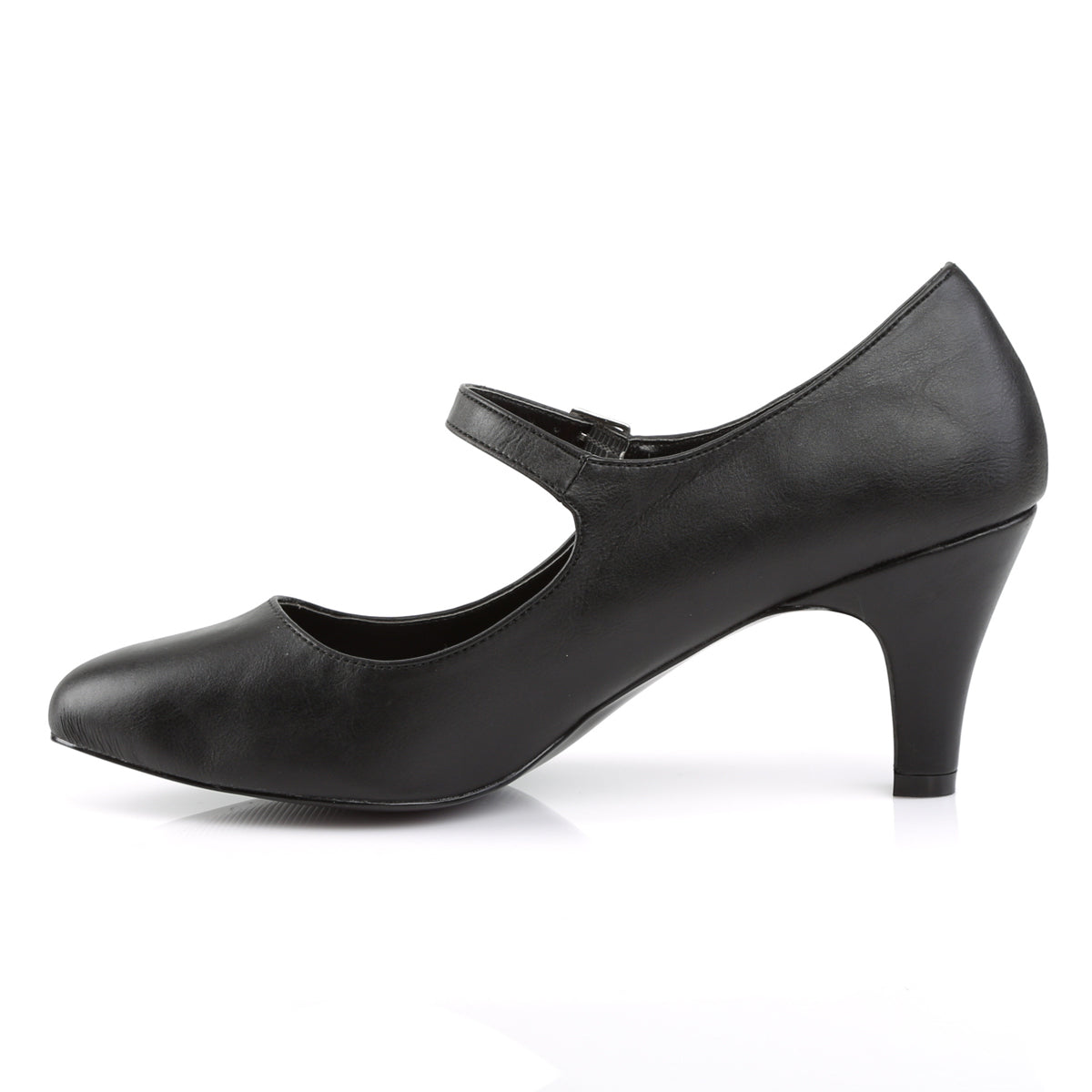 divine 440 High Meels in Mens Sizes pleaser pink label single soles blk faux leather