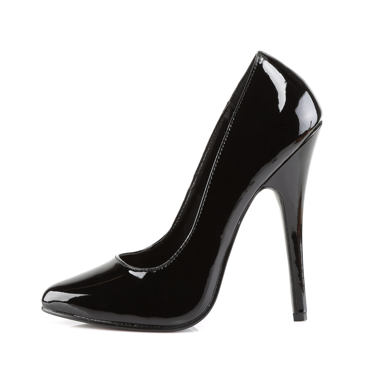 DOMINA-420 Devious Domina Black Patent Sexy Single Soles (Fetish Footwear)