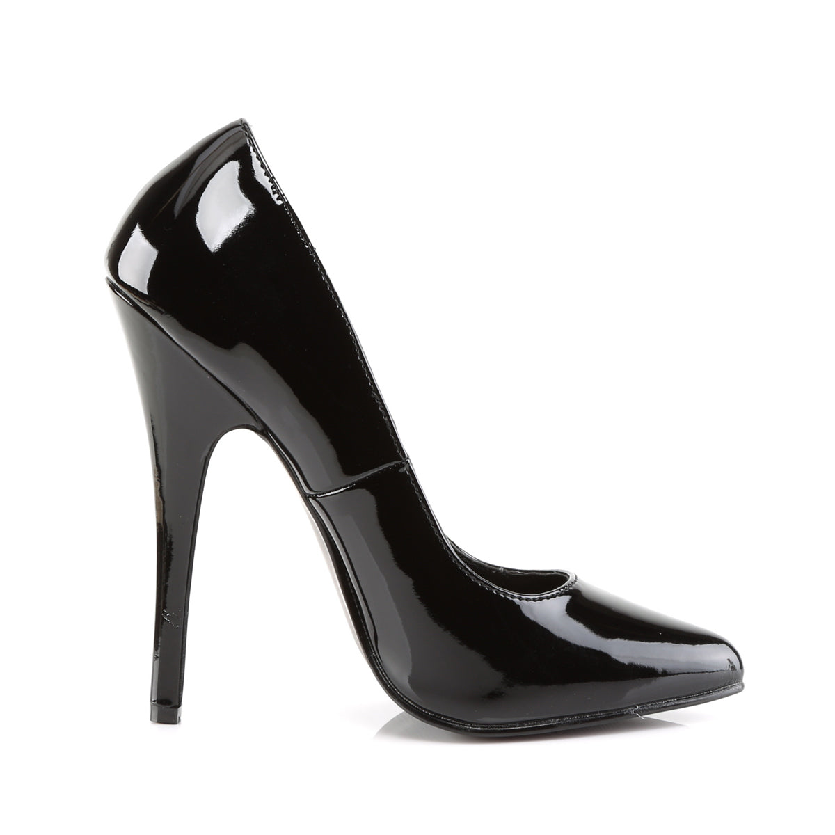 DOMINA-420 Devious Domina Black Patent Sexy Single Soles (Fetish Footwear)