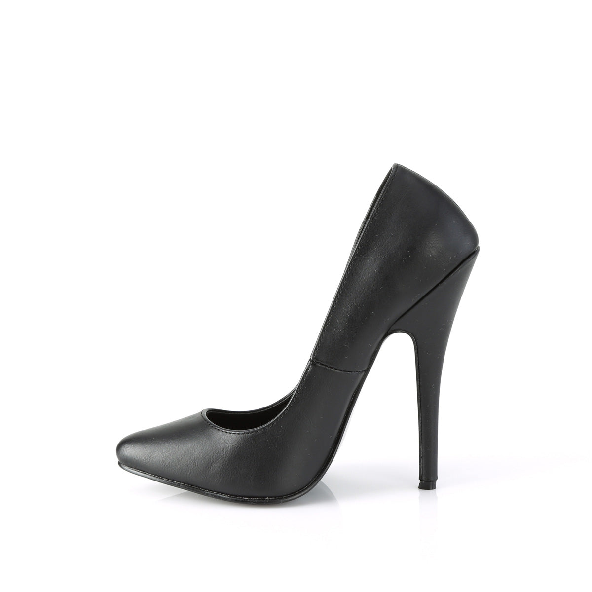 DOMINA-420 Devious Domina Black Faux Leather Sexy Single Soles (Fetish Footwear)