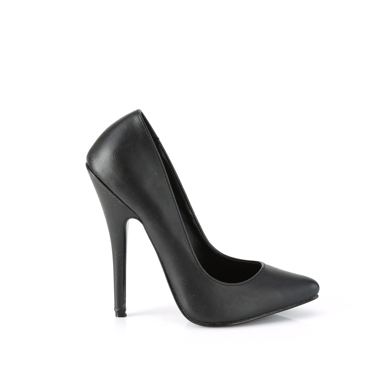 DOMINA-420 Devious Domina Black Faux Leather Sexy Single Soles (Fetish Footwear)