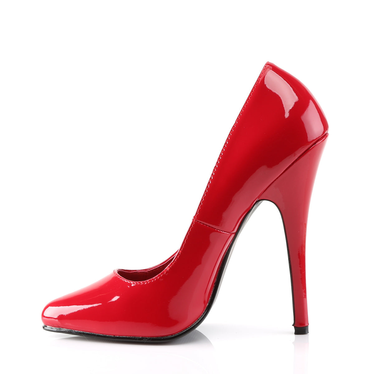 DOMINA-420 Devious Domina Red Patent Sexy Single Soles (Fetish Footwear)