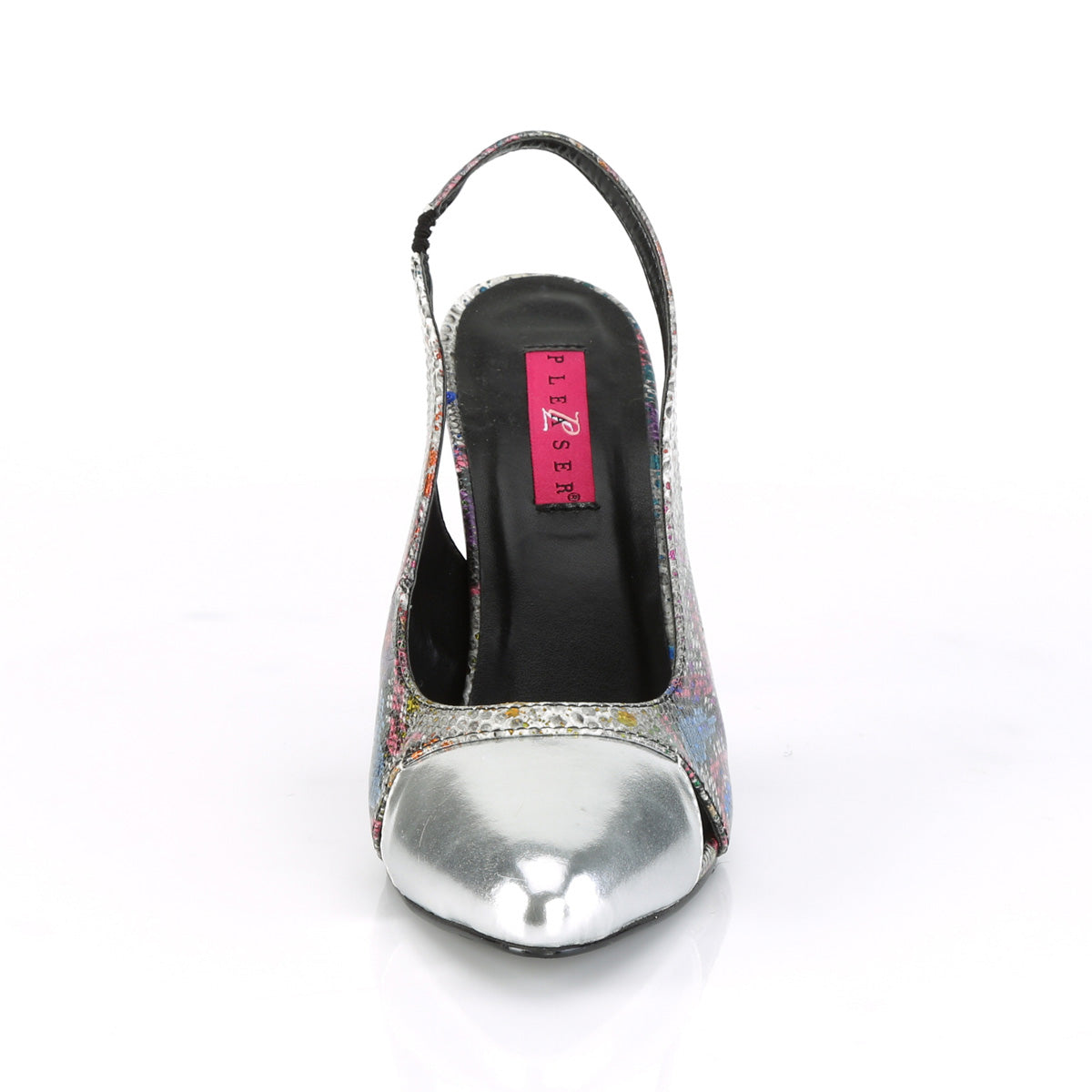 dream 405 large size ladies shoes pleaser heels for men single soles multi color snake print slv metallic pu