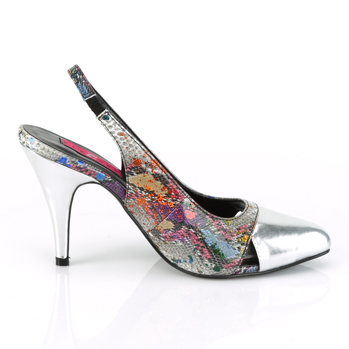 dream 405 large size Sissy Shoes pleaser pink label single soles multi color snake print slv metallic pu