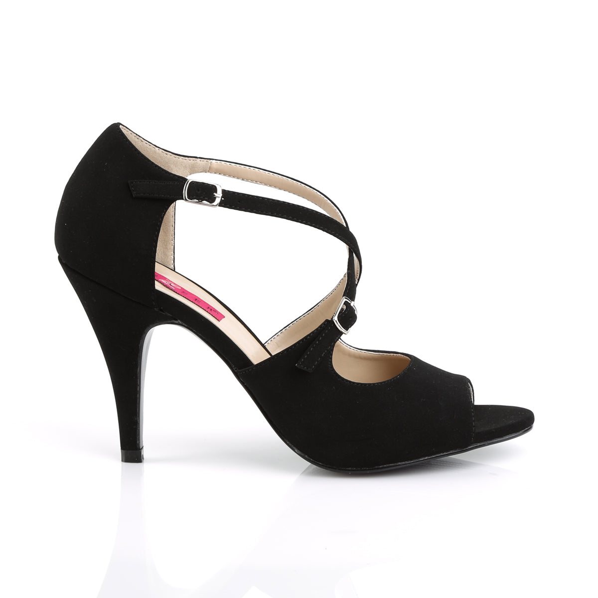 dream 412 large size Sissy Shoes pleaser pink label single soles blk nubuck