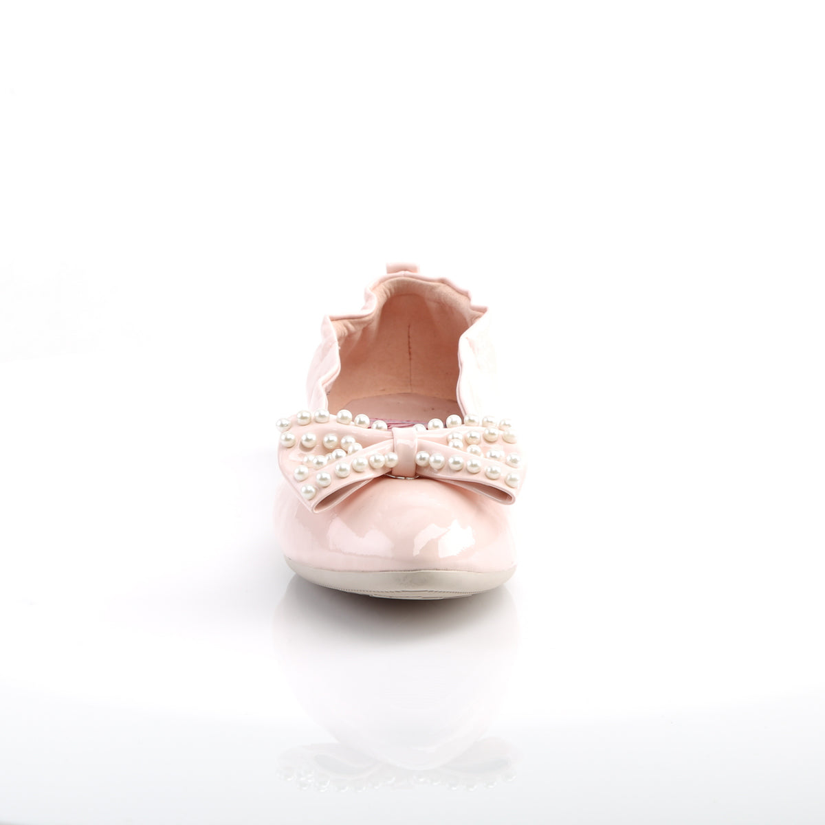 IVY-09 Pin Up Couture Flats Baby Pink Patent Sexy Single Soles (Retro Heels)