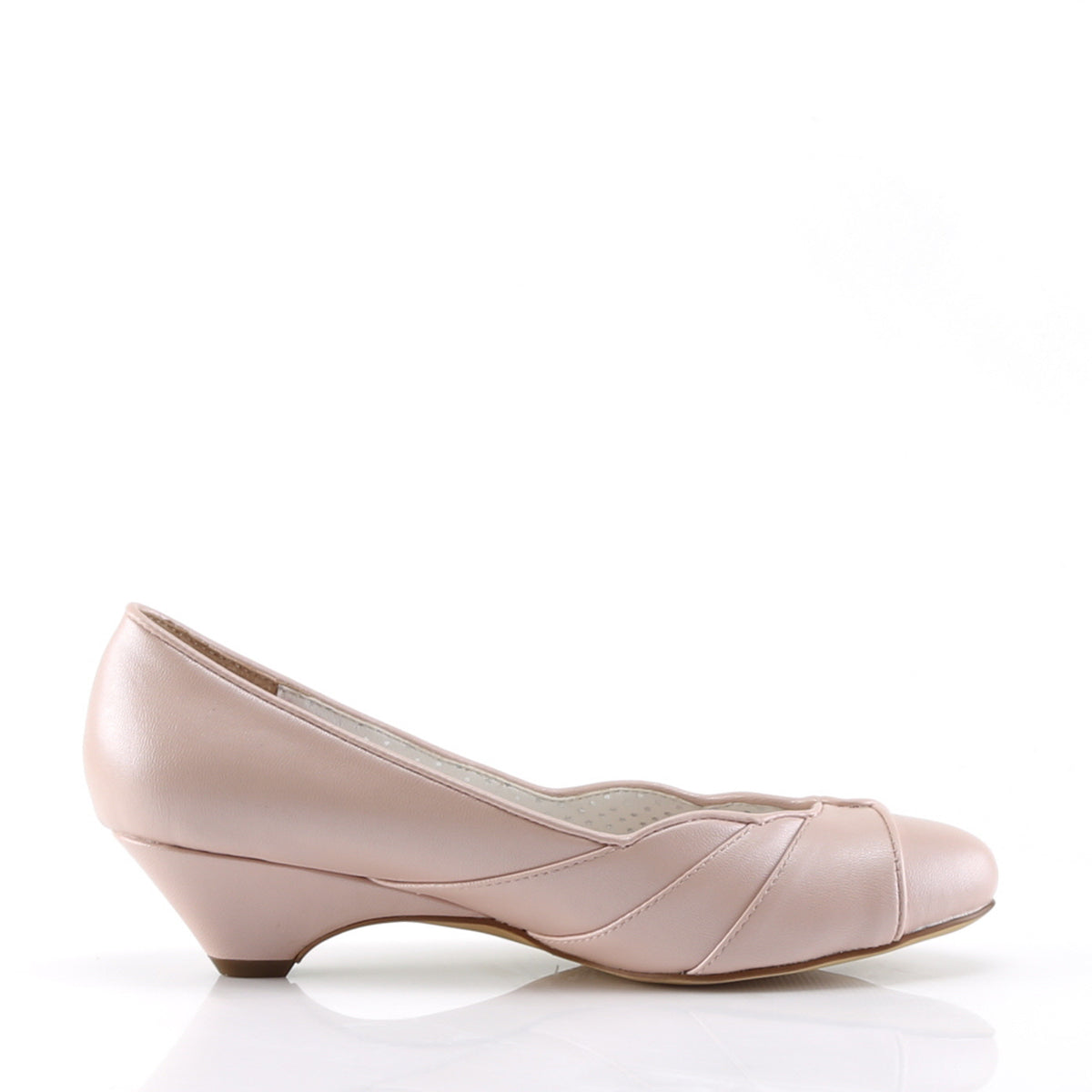 LULU-05 Pin Up Couture Jackie Baby Pink Faux Leather Sexy Single Soles (Retro Heels)