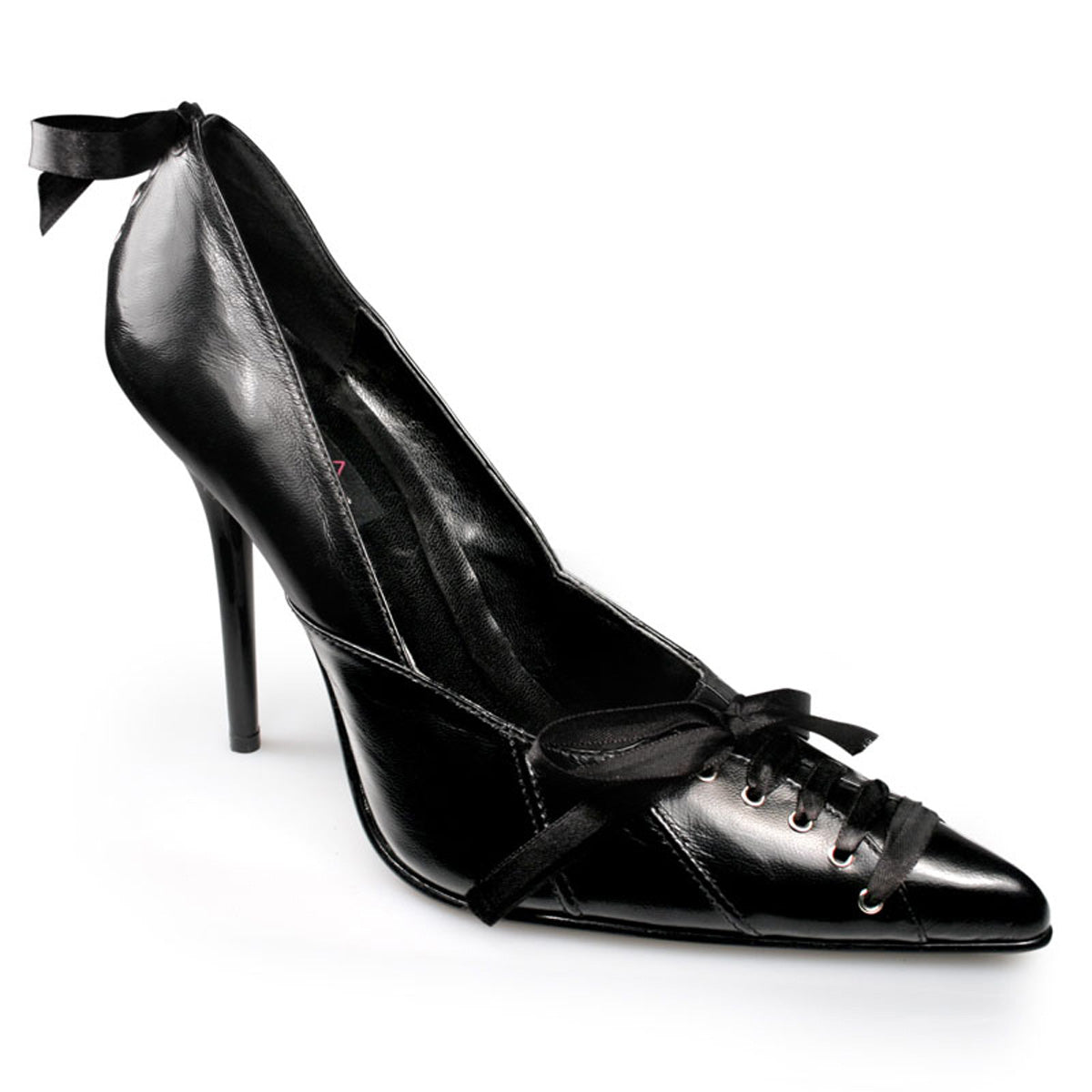 MILAN-07 Strippers Heels Pleaser Single Soles Blk Leather