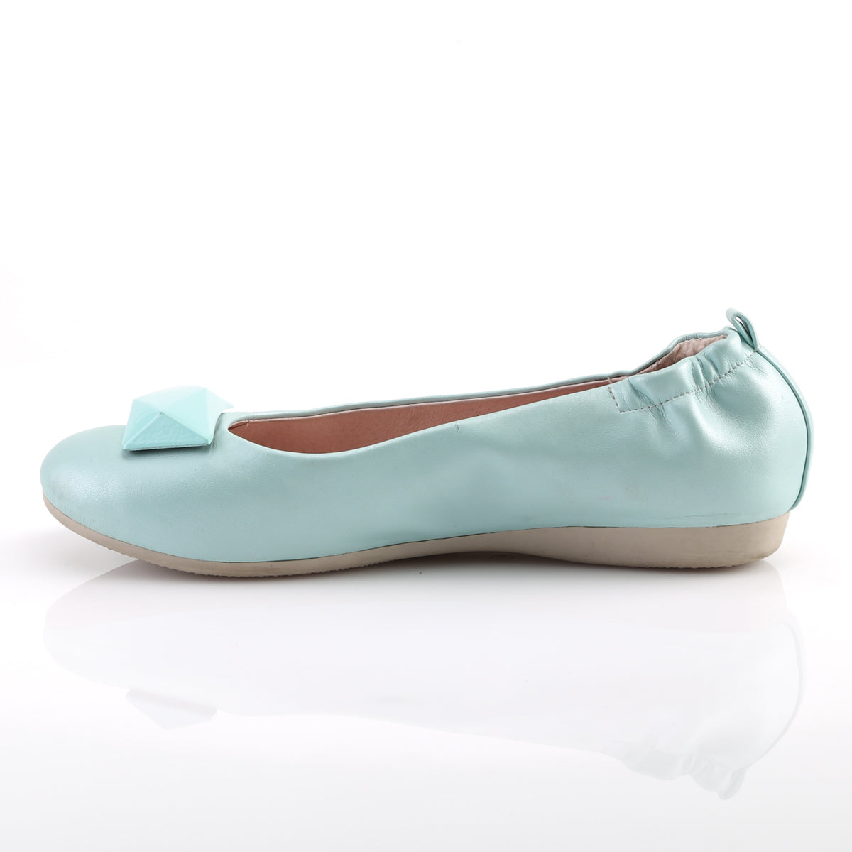 OLIVE-08 Pin Up Couture Flats Aqua Faux Leather Sexy Single Soles (Retro Heels)