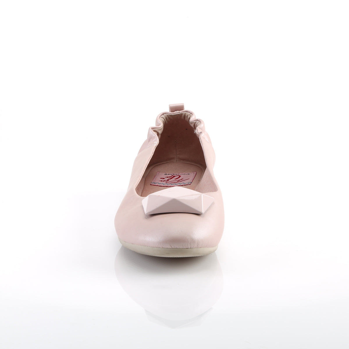 OLIVE-08 Pin Up Couture Flats Baby Pink Faux Leather Sexy Single Soles (Retro Heels)