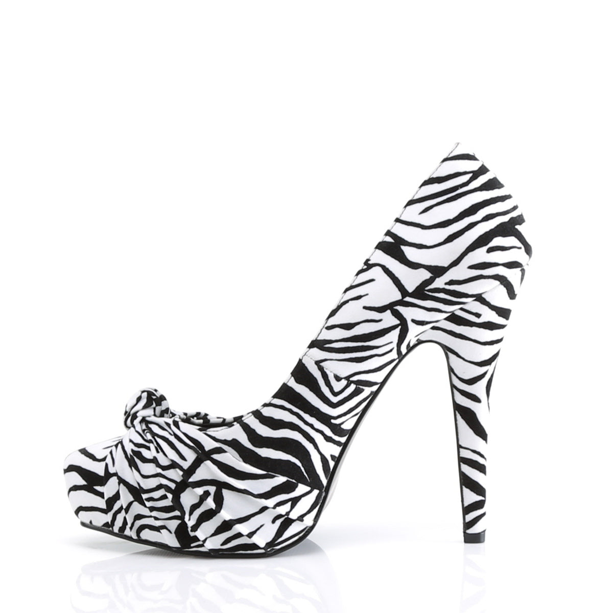 SAFARI-06 Retro Glamour Pin Up Couture Platforms Blk-Wht Zebra Print Velvet