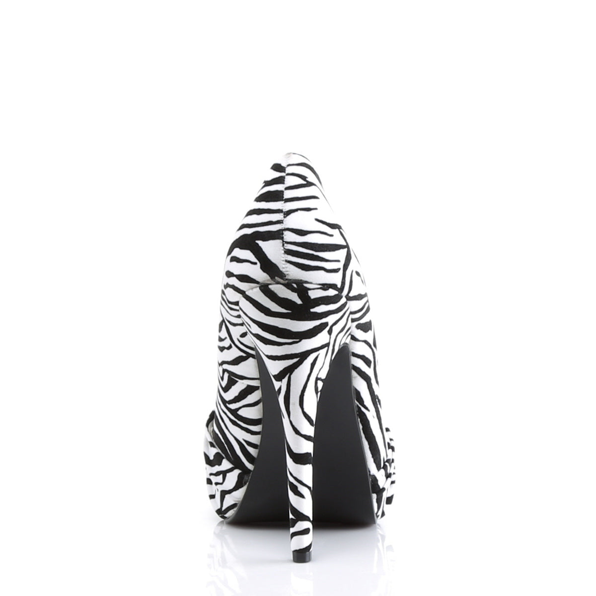 SAFARI-06 Retro Glamour Pin Up Couture Platforms Blk-Wht Zebra Print Velvet