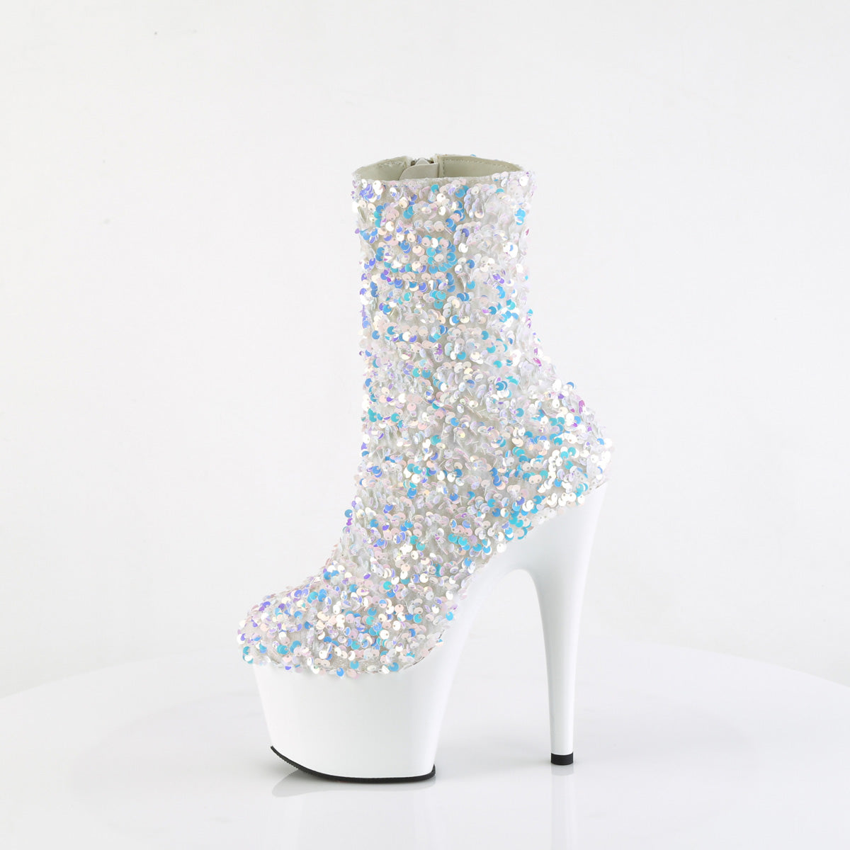 ADORE-1042SQ Pleaser White Multi Glitter Sexy Platform Shoes (Sexy Shoes)