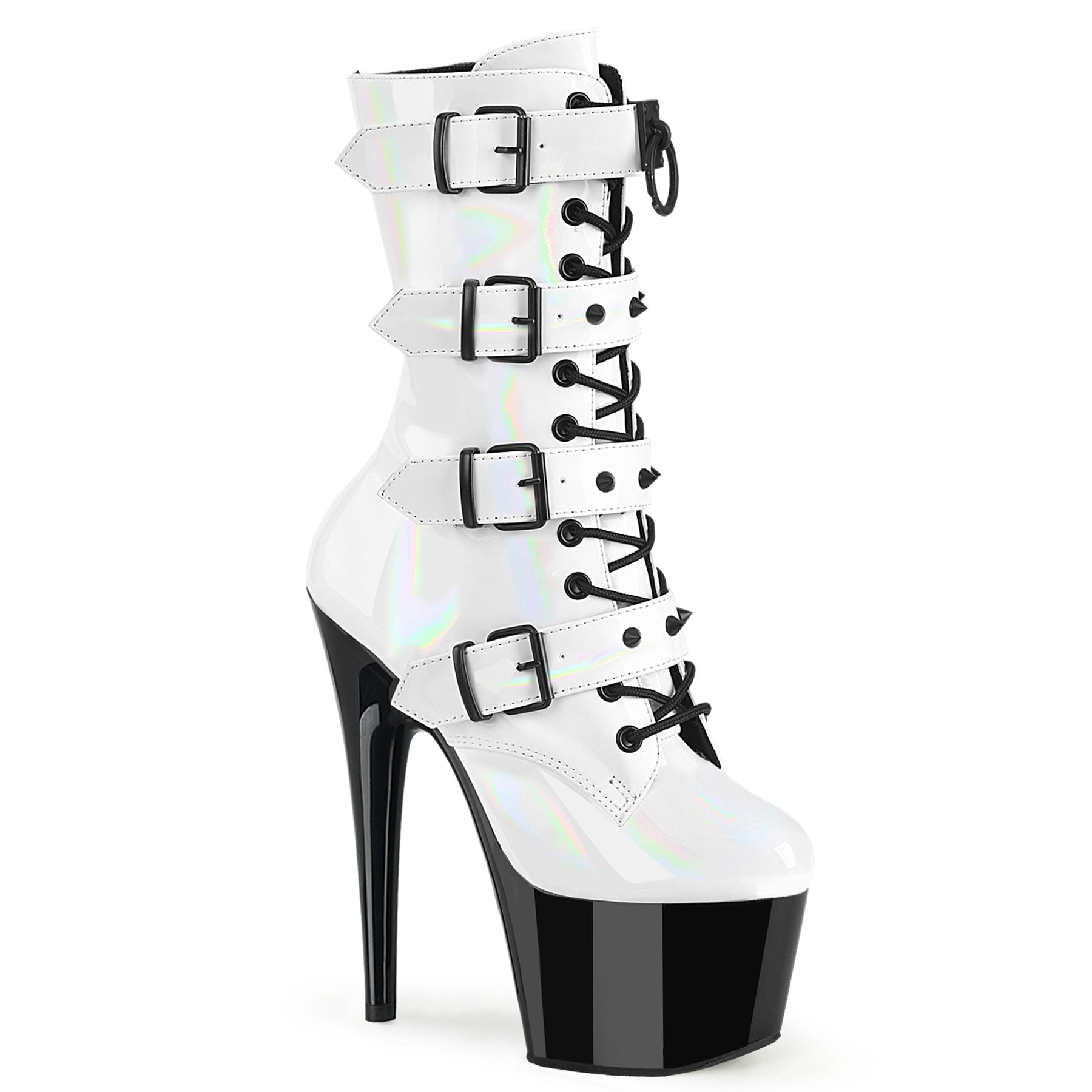 ADORE-1046TT Pleaser White Holo Patent Sexy Platform Shoes (Pole Dancing Heels)