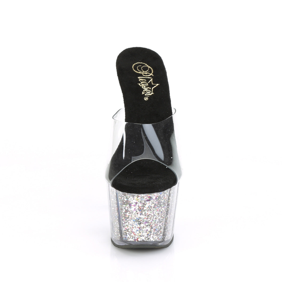 ADORE-701CG Pleaser Clear/Silver Confetti Glitter Sexy Platform Shoes (Sexy Shoes)