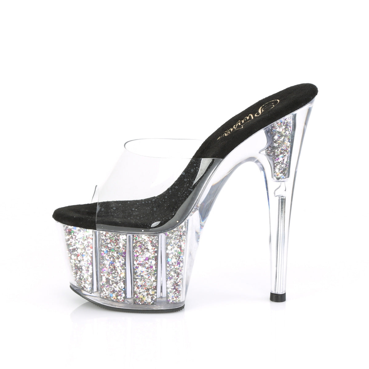 ADORE-701CG Pleaser Clear/Silver Confetti Glitter Sexy Platform Shoes (Sexy Shoes)