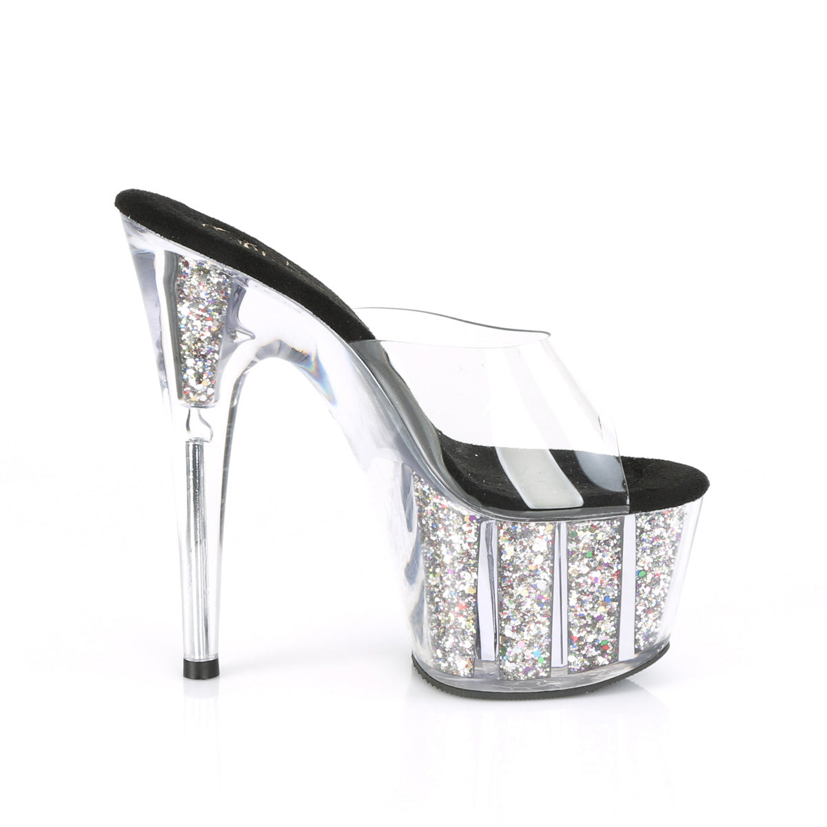 ADORE-701CG Pleaser Clear/Silver Confetti Glitter Sexy Platform Shoes (Sexy Shoes)