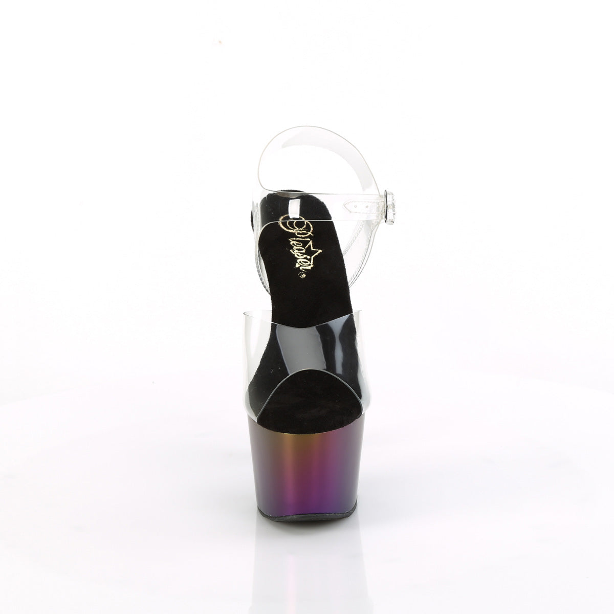 ADORE-708MCH Pleaser Clear/Purple-Green Matte Chrome Sexy Platform Shoes (Sexy Shoes)