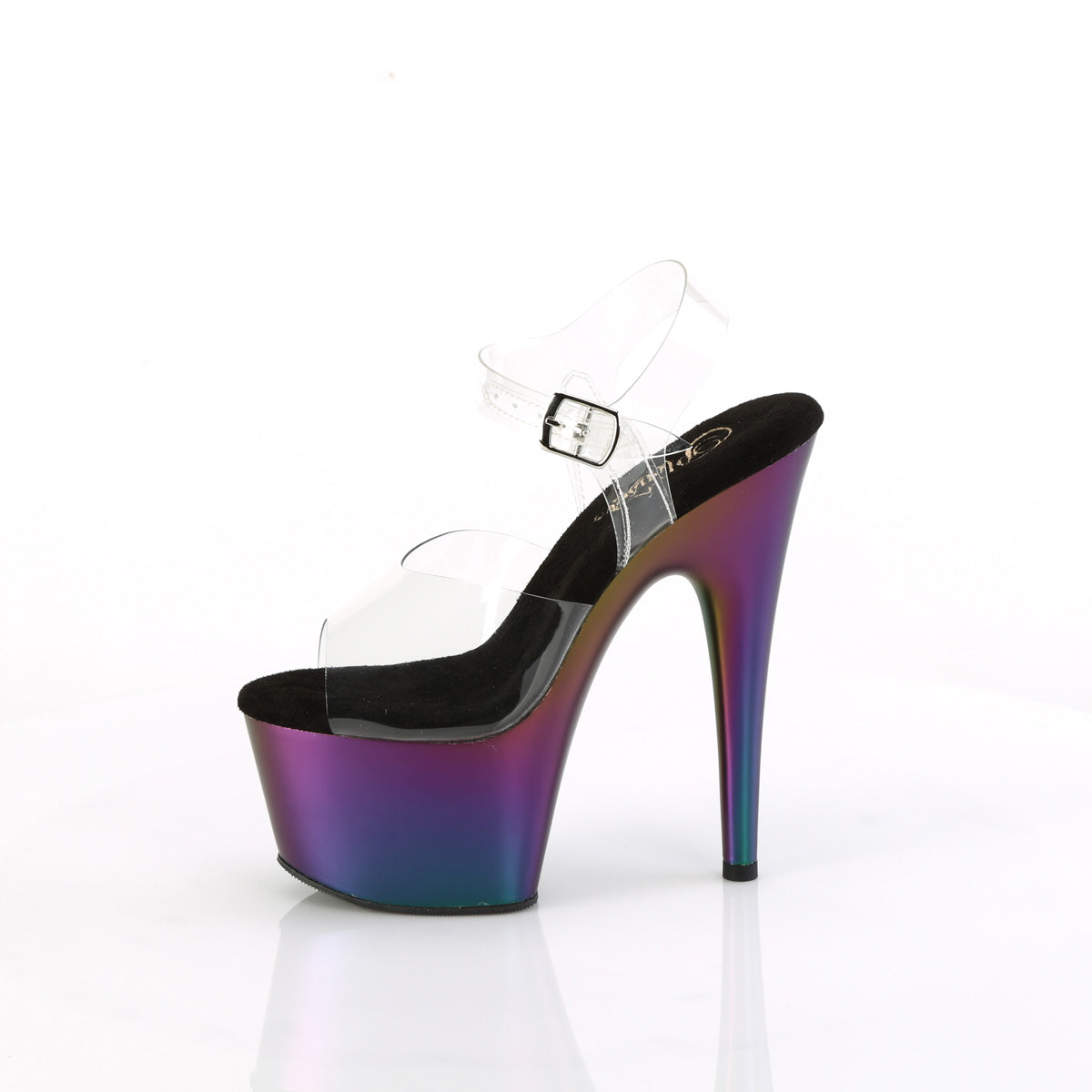 ADORE-708MCH Pleaser Clear/Purple-Green Matte Chrome Sexy Platform Shoes (Sexy Shoes)