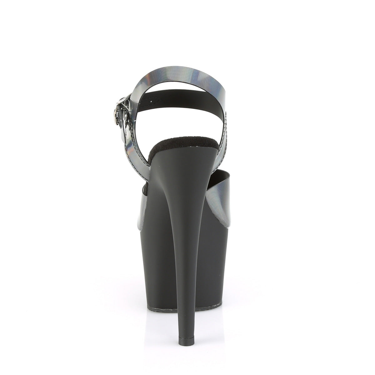 ADORE-708N-DT Pleaser Pewter Hologram TPU/Black Matte Sexy Platform Shoes (Sexy Shoes)