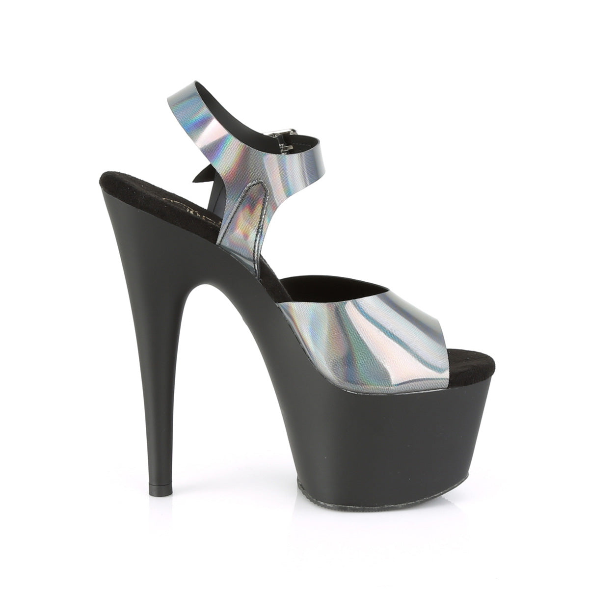 ADORE-708N-DT Pleaser Pewter Hologram TPU/Black Matte Sexy Platform Shoes (Sexy Shoes)