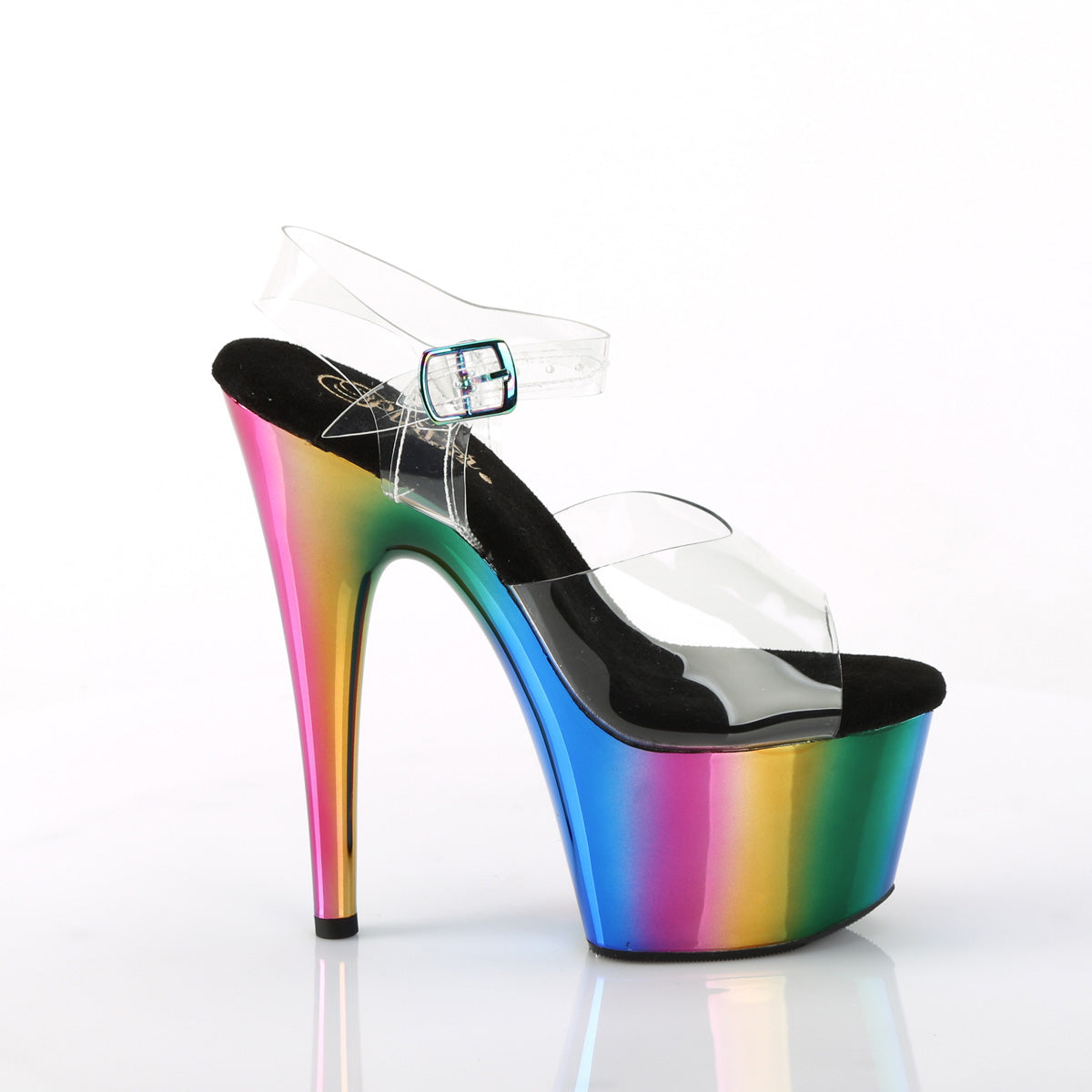 ADORE-708RC Pleaser Clear/Rainbow Chrome Sexy Platform Shoes (Sexy Shoes)