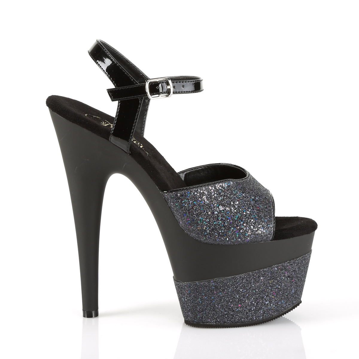 ADORE-709-2G Pleaser Black Glitter Sexy Platform Shoes (Sexy Shoes)