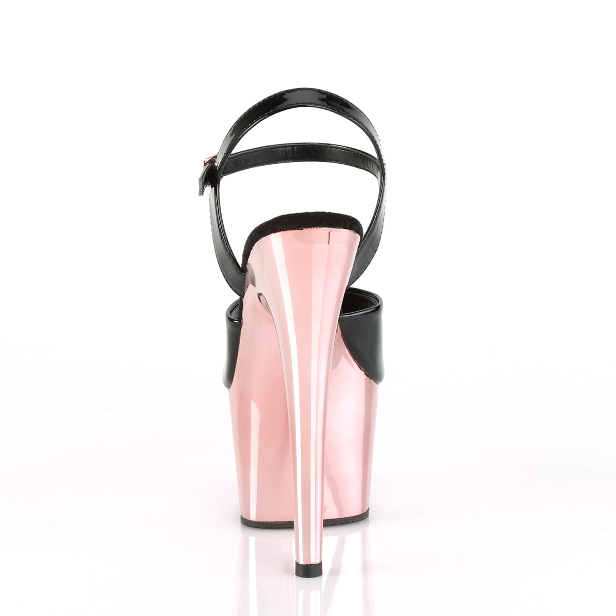 ADORE-709 Pleaser Black/Rose Gold Chrome Sexy Platform Shoes (Sexy Shoes)