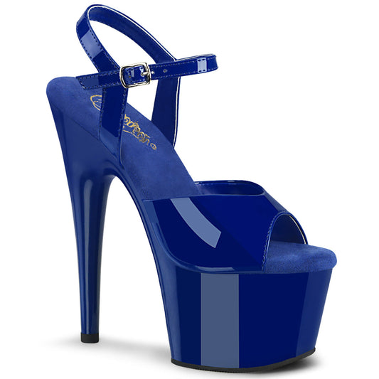 ADORE-709 Strippers Heels Pleaser Platforms (Exotic Dancing) Royal Blue Pat/Royal Blue