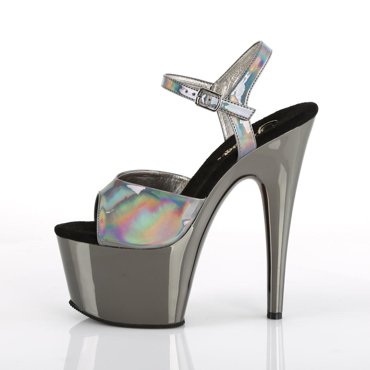 ADORE-709HGCH Pleaser Pewter Hologram/Pewter Chrome Sexy Platform Shoes (Sexy Shoes)