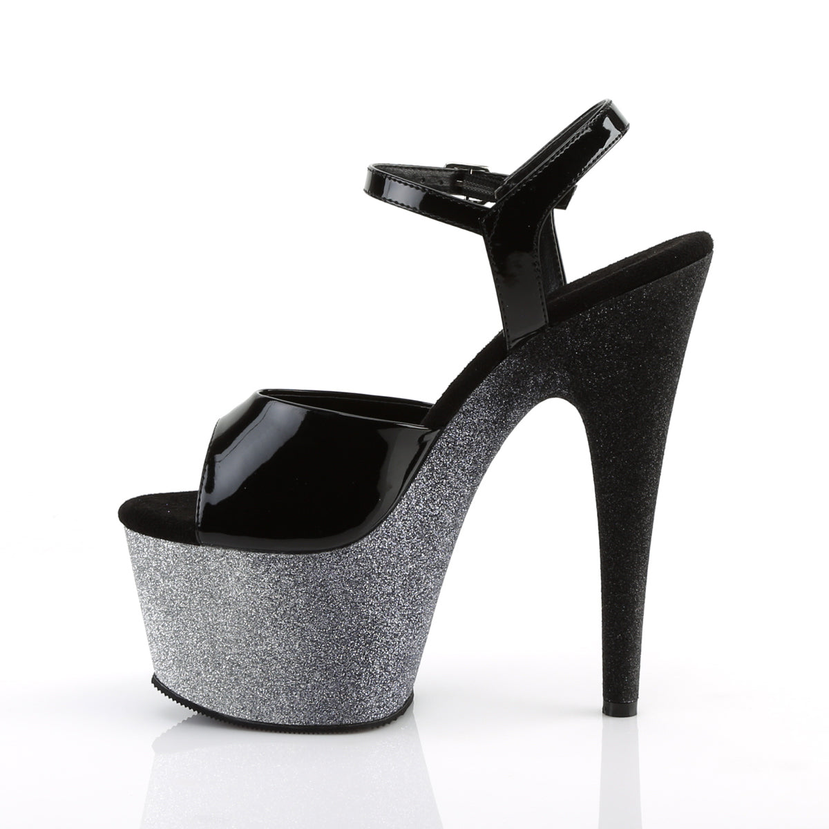 ADORE-709OMBRE Pleaser Black/Silver Sexy Platform Shoes (Sexy Shoes)