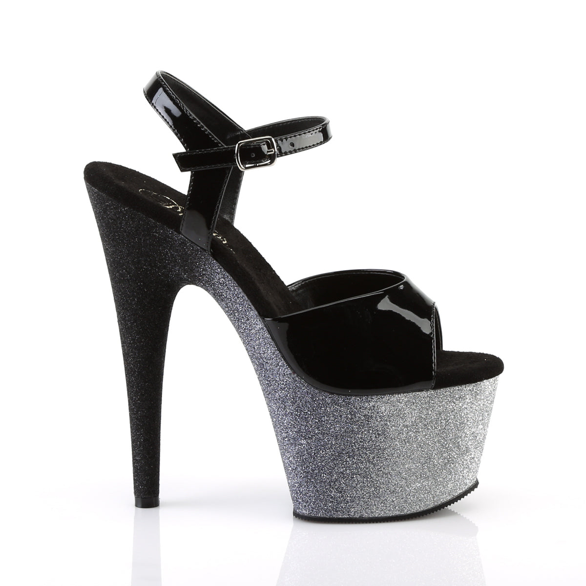 ADORE-709OMBRE Pleaser Black/Silver Sexy Platform Shoes (Sexy Shoes)