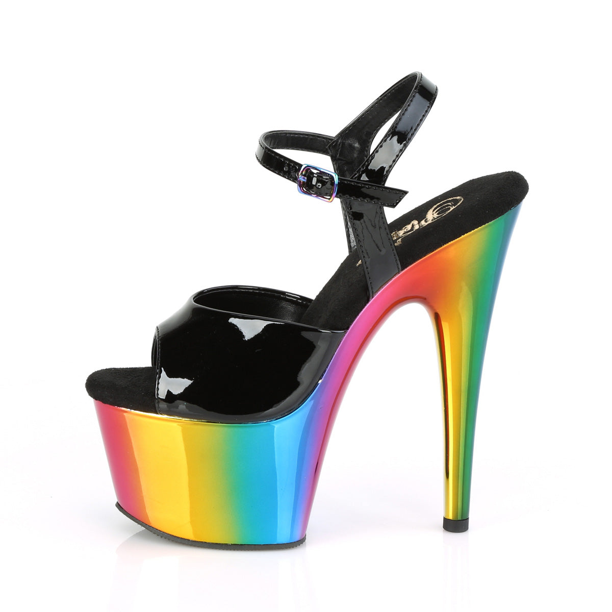 ADORE-709RC Pleaser Black/Rainbow Chrome Sexy Platform Shoes (Sexy Shoes)