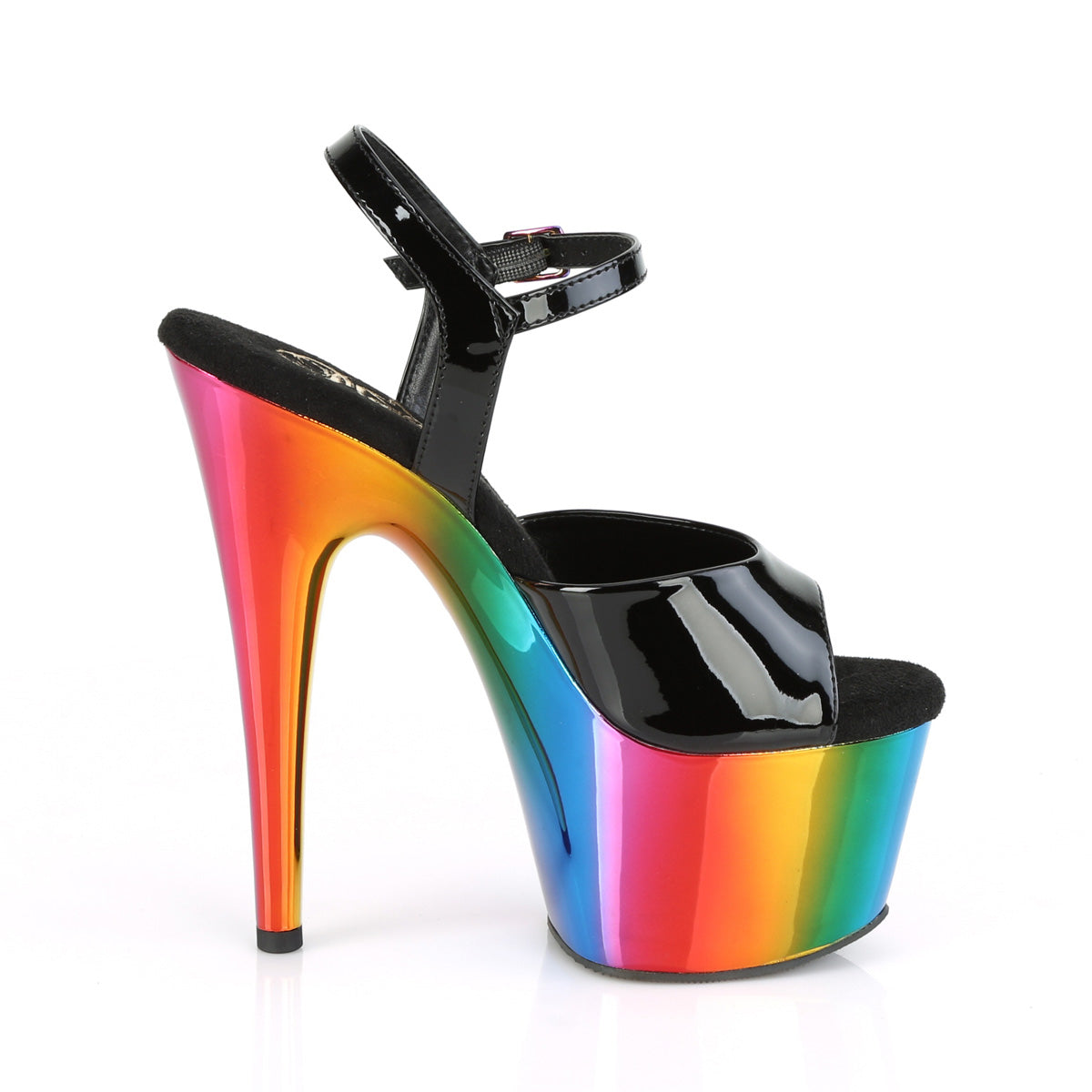 ADORE-709RC Pleaser Black/Rainbow Chrome Sexy Platform Shoes (Sexy Shoes)