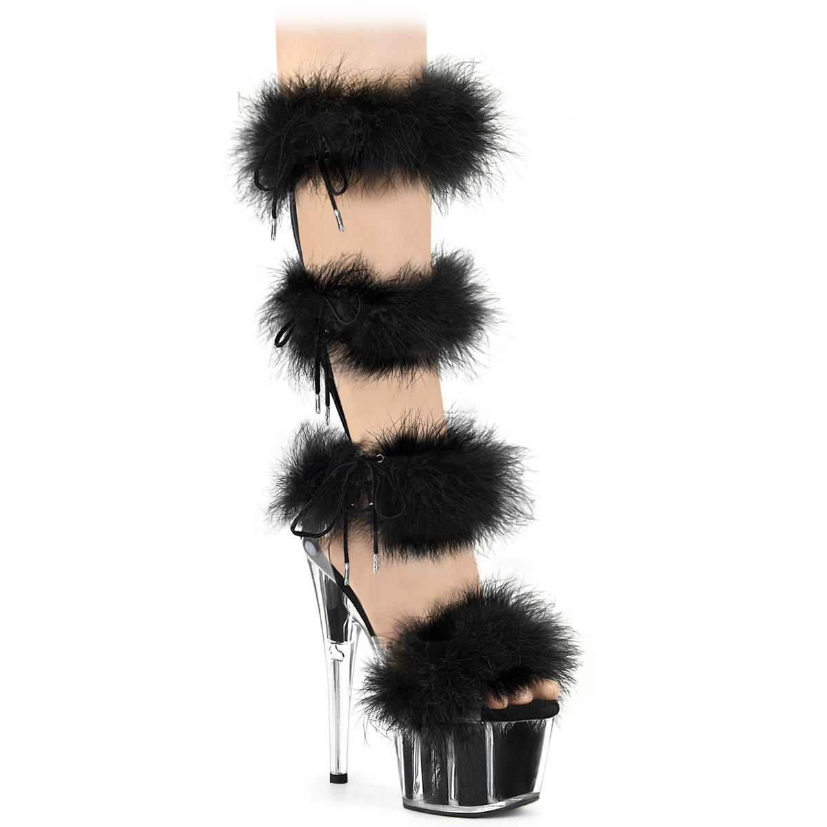 ADORE-728F Pleaser Clear/Black Sexy Platform Shoes (Pole Dancing Heels)