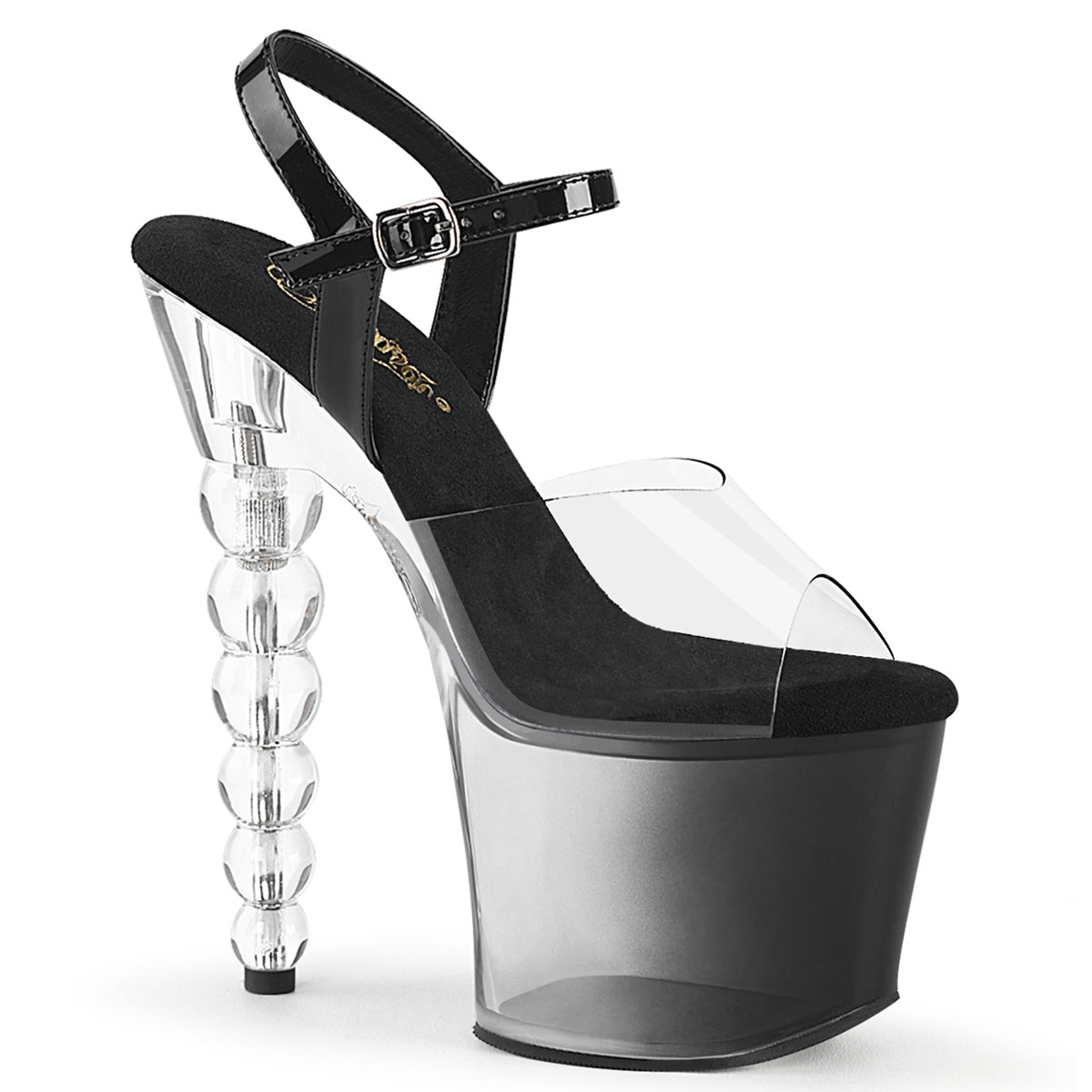 BLISS-708-1BC Pleaser Clear/Black Sexy Platform Shoes (Pole Dancing Heels)