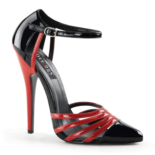 DOMINA-412 Killer Heels Devious Single Soles Blk Red  Pat