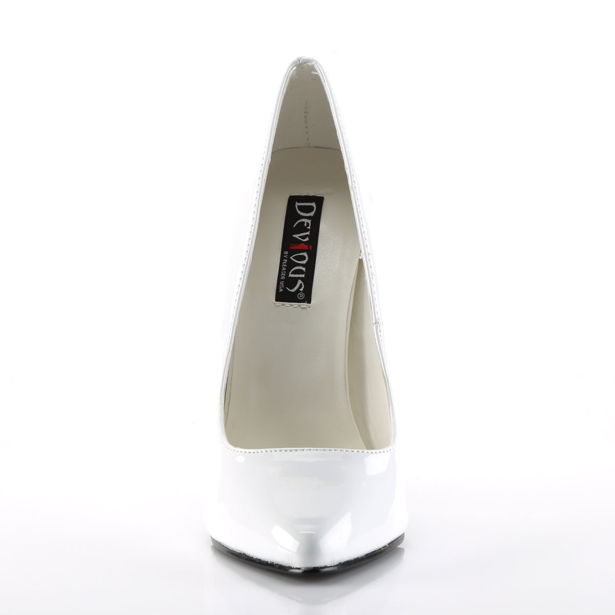 DOMINA-420 Devious Domina White Patent Sexy Single Soles (Fetish Footwear)