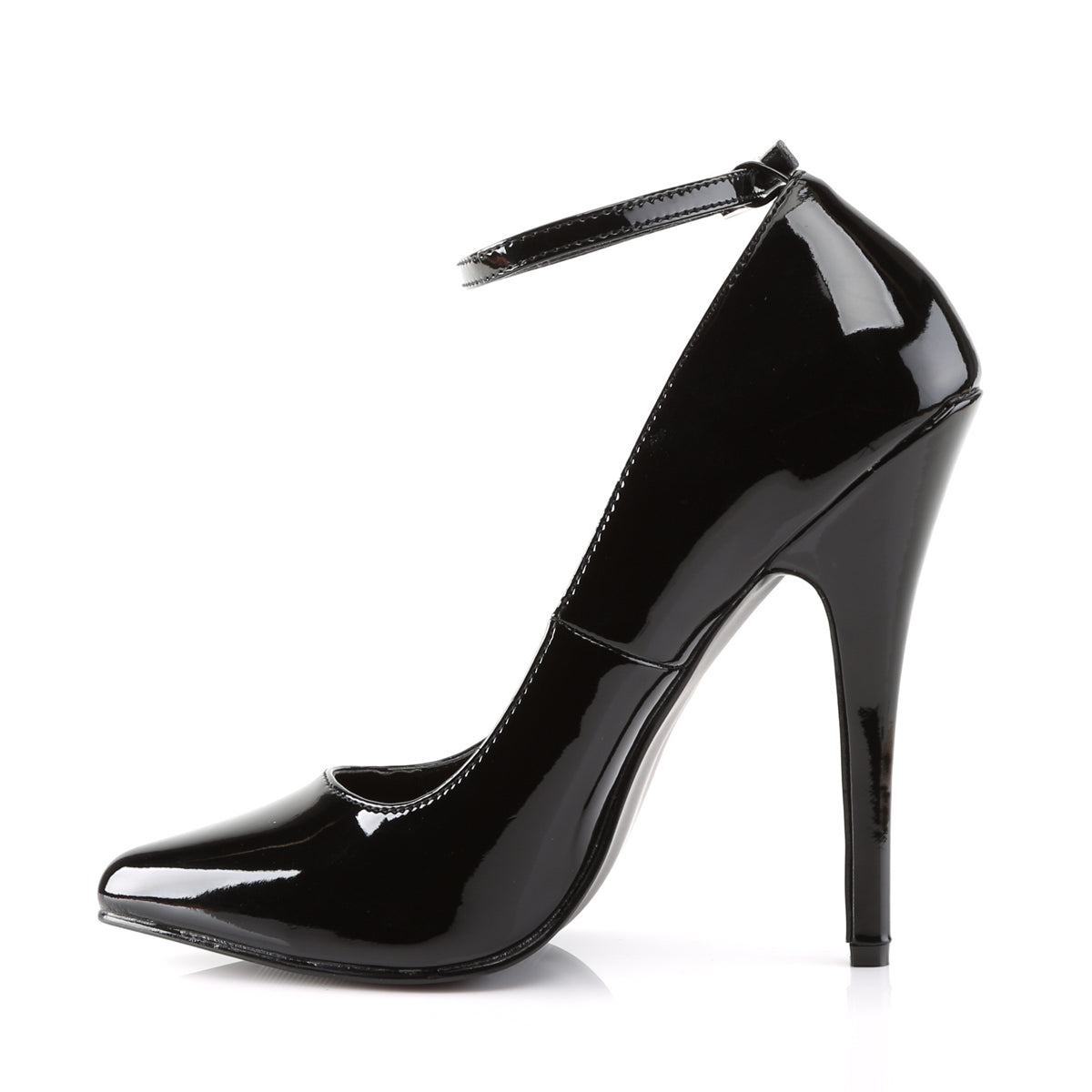 DOMINA-431 Devious Domina Black Patent Sexy Single Soles (Fetish Footwear)