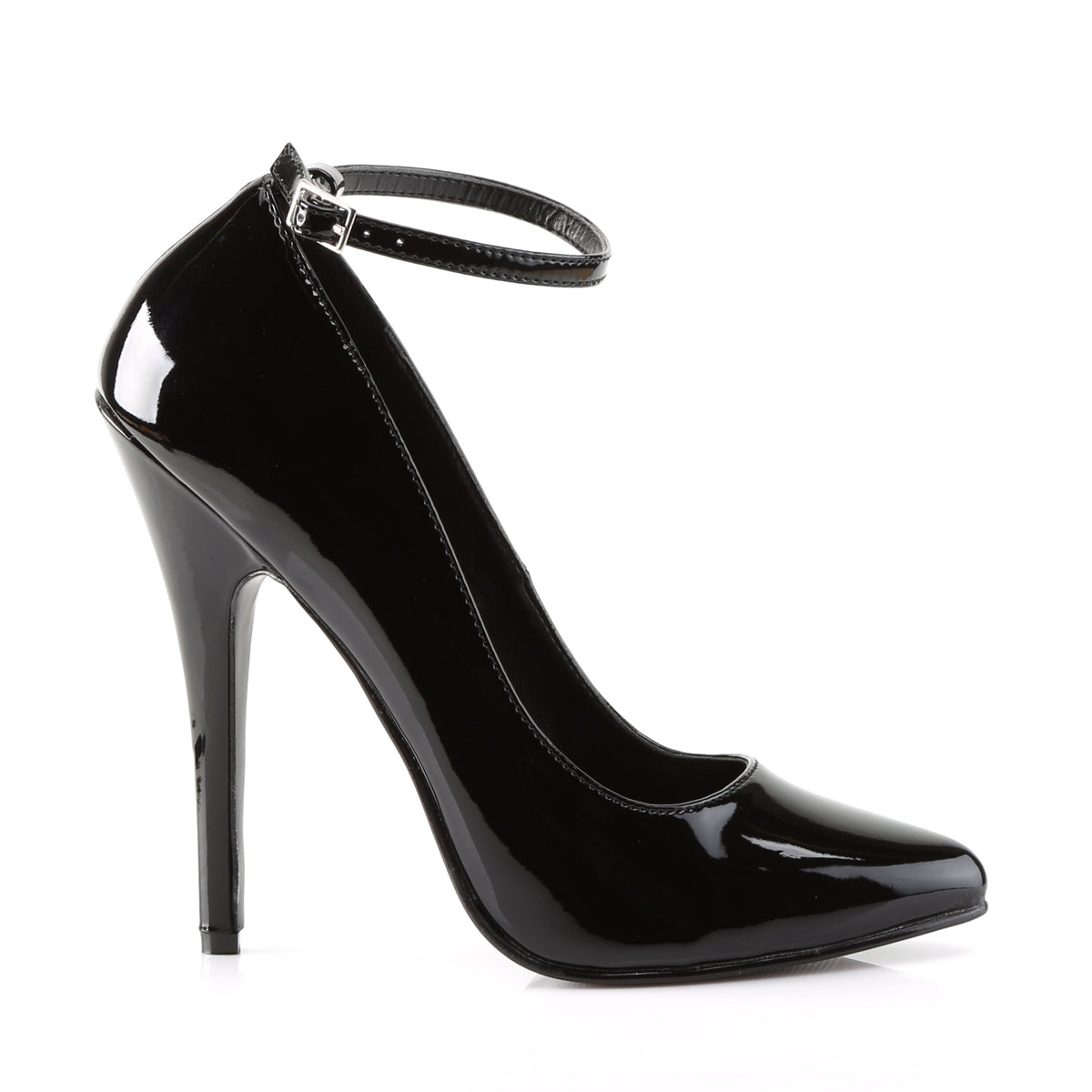 DOMINA-431 Devious Domina Black Patent Sexy Single Soles (Fetish Footwear)