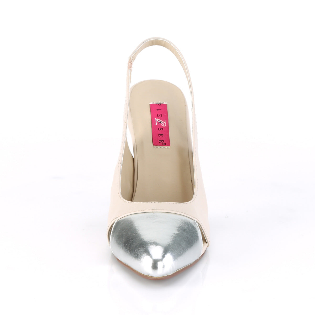 dream 405 large size ladies shoes pleaser heels for men single soles beige faux leather slv metallic pu