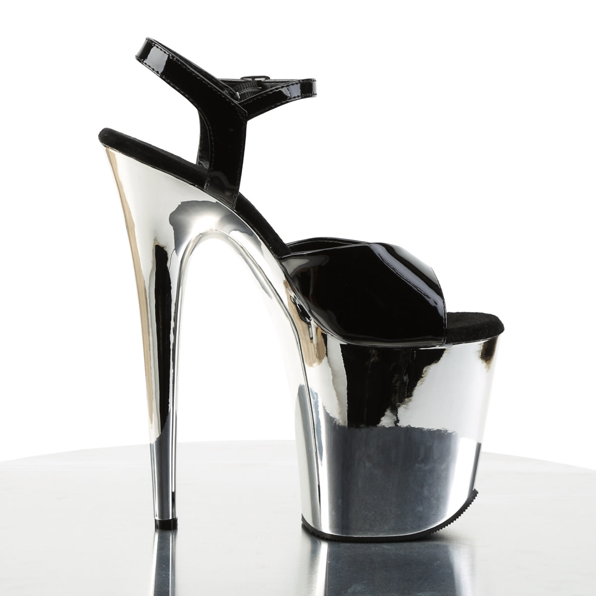 FLAMINGO-809 Pleaser Black/Silver Sexy Platform Shoes (Sexy Shoes)