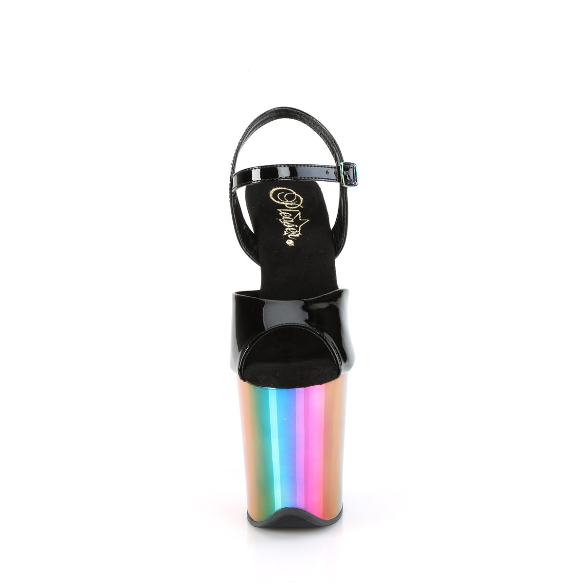 FLAMINGO-809RC Pleaser Black/Rainbow Chrome Sexy Platform Shoes (Sexy Shoes)