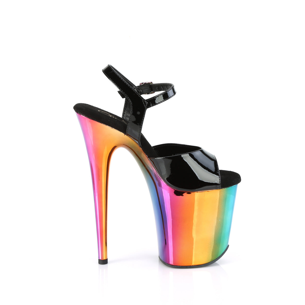 FLAMINGO-809RC Pleaser Black/Rainbow Chrome Sexy Platform Shoes (Sexy Shoes)