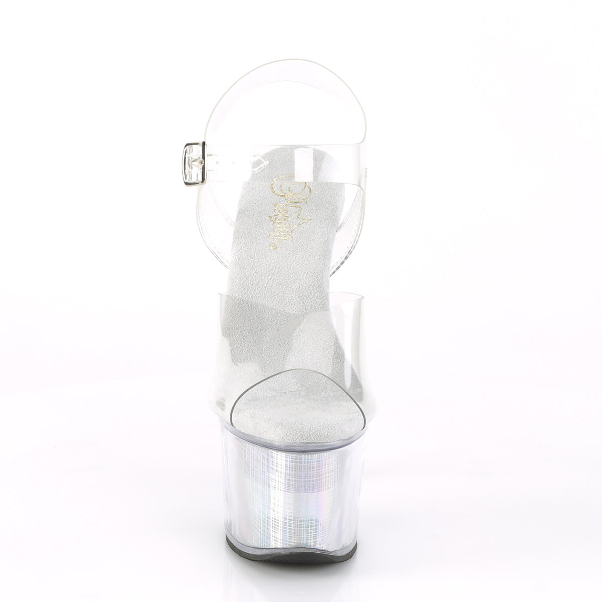 FLASHDANCE-708CH Pleaser Clear/Silver Hologram Sexy Platform Shoes (Sexy Shoes)