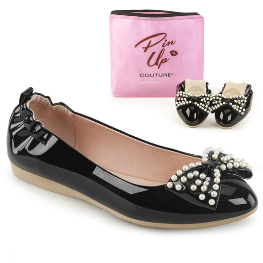 IVY-09 Retro Glamour Pin Up Couture Single Soles Blk Pat