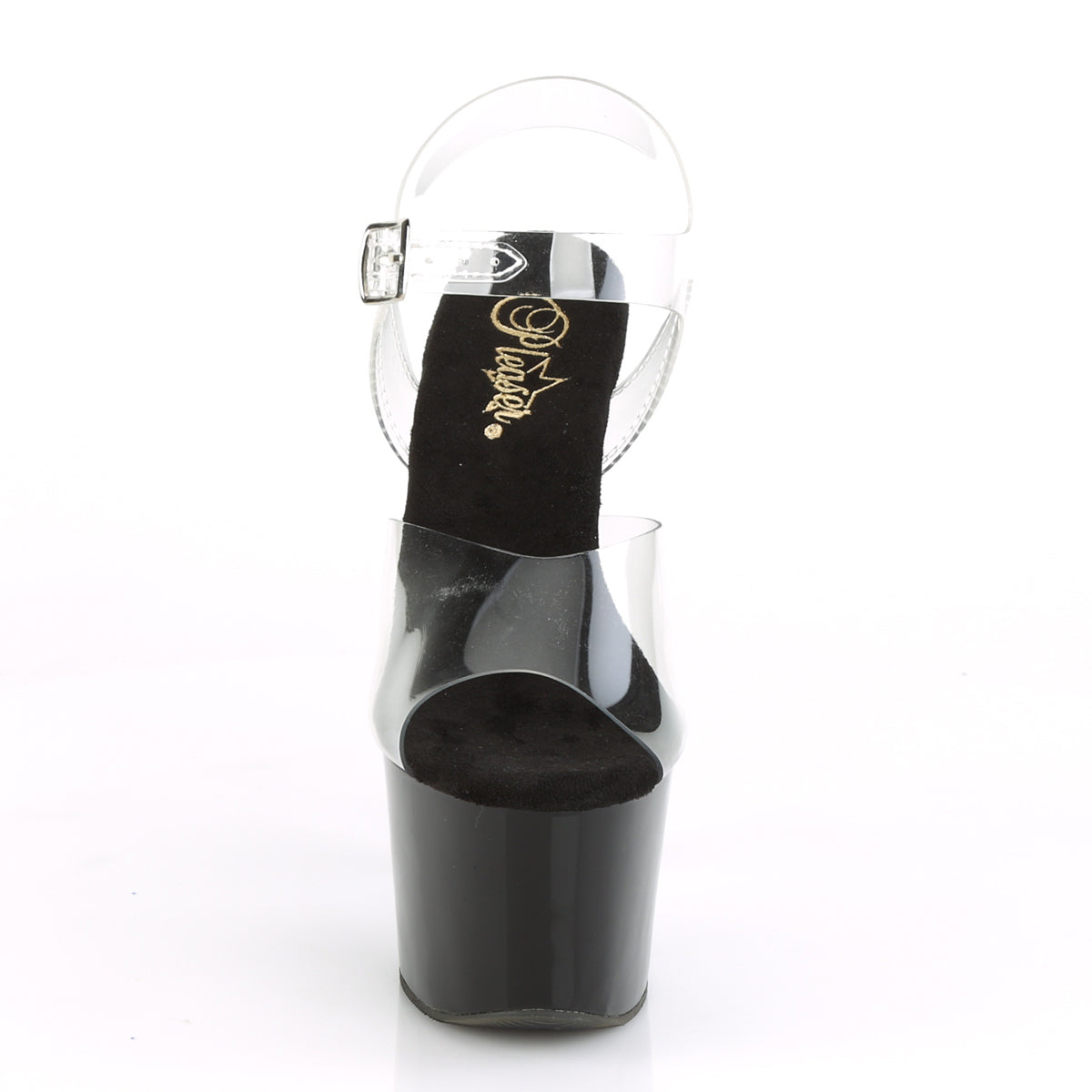 KNUCKS-708 Pleaser Clear/Black Sexy Platform Shoes (Sexy Shoes)